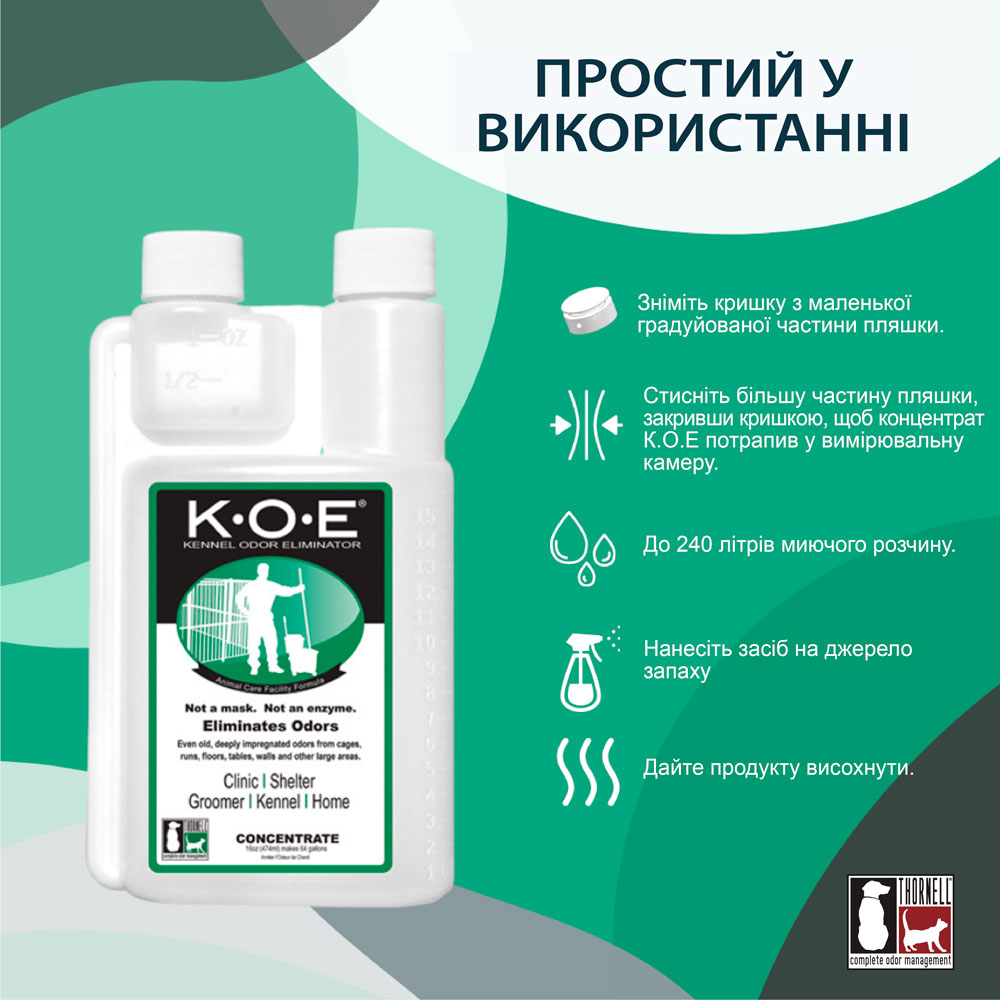 Нейтралізатор запаху тварин у вольєрах і розплідниках ODORCIDE® K.O.E