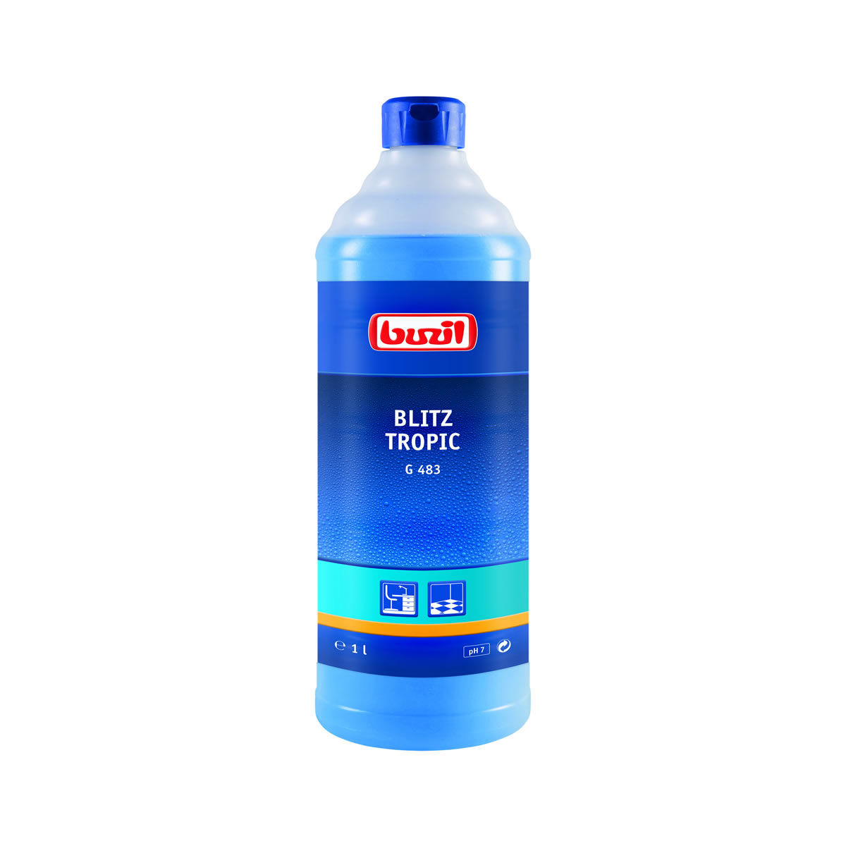 G483 Blitz Tropic, нейтральное универсальное моющее средство со свежим тропическим ароматом, Buzil